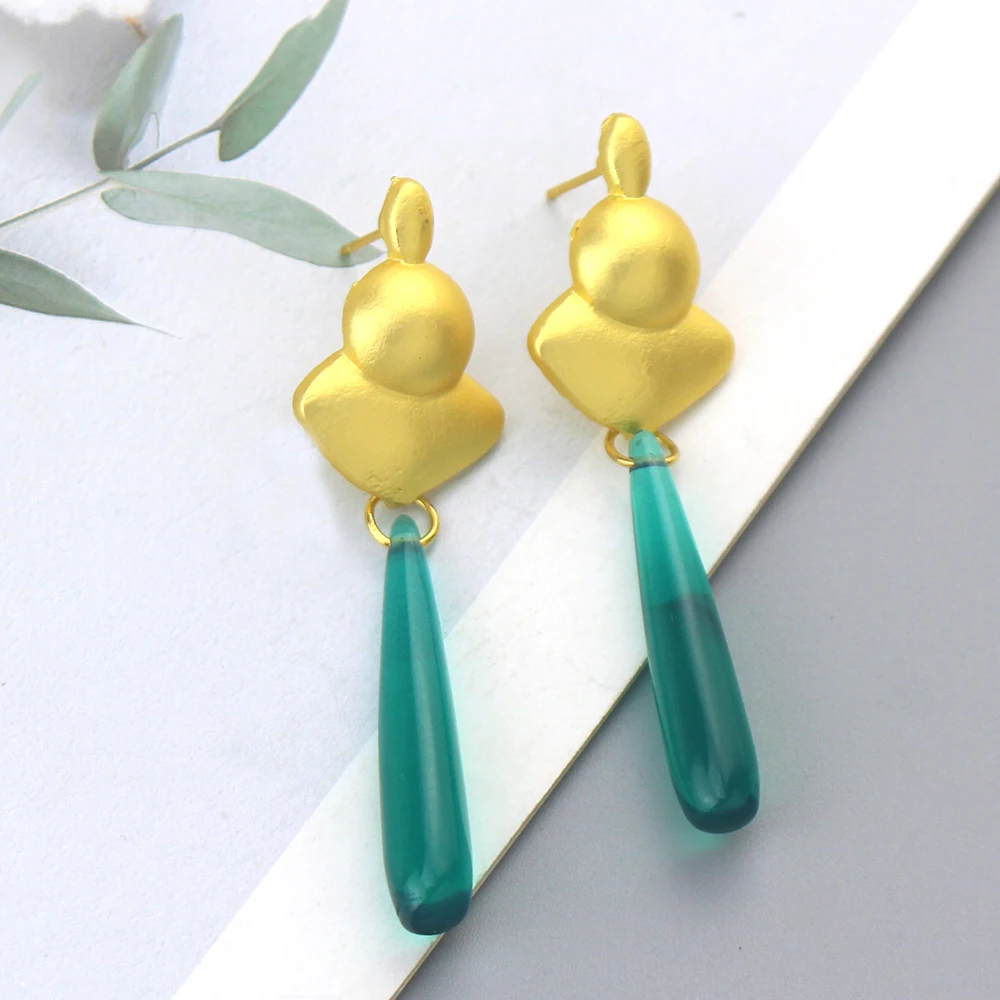 Anime The Apothecary Diaries Mao Mao Cosplay Earrings Alloy Green Gem Earstuds Earclip Earwear Eardrop Pendant Jewelry Accessory