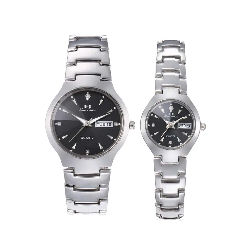 

2024 Hot Couple Watch Stainless Steel Strap Men and Women Quartz Watch Luxury Calendar Week Wristwatches Dropshipping