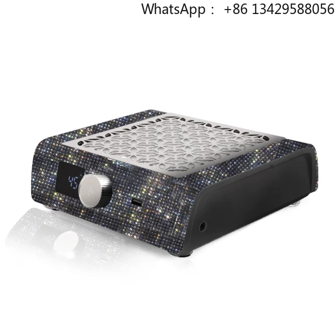 Professional High Power 85W UV Handheld Mini Portable Nail Dust Collector with Rhinestones for Beauty Salon