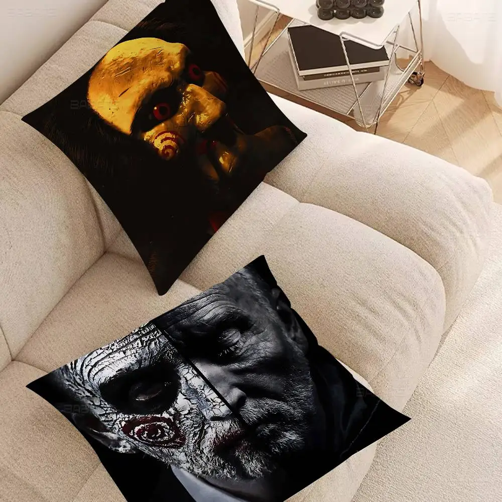 Classic Horror Movie S-Saw Office Cushion Pillowcase Car Cushion Cover45X45CM Lumbar Pillowcase Sofa Pillowcover