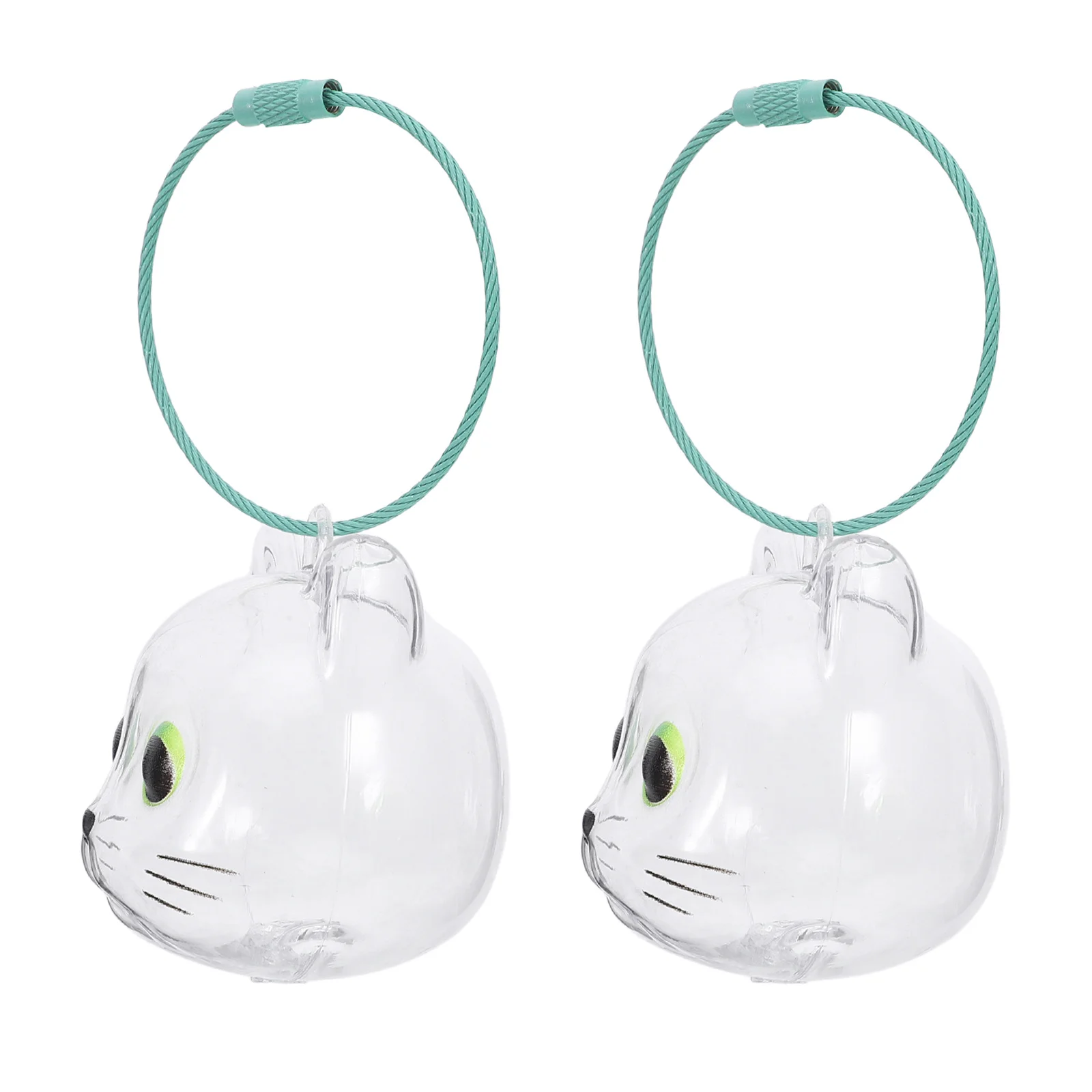 

2Pcs Transparent Pet Hair Storage Hair Keepsake Keyring Clear Mini Capsule for Dog Cat Memorial Pendant Collection