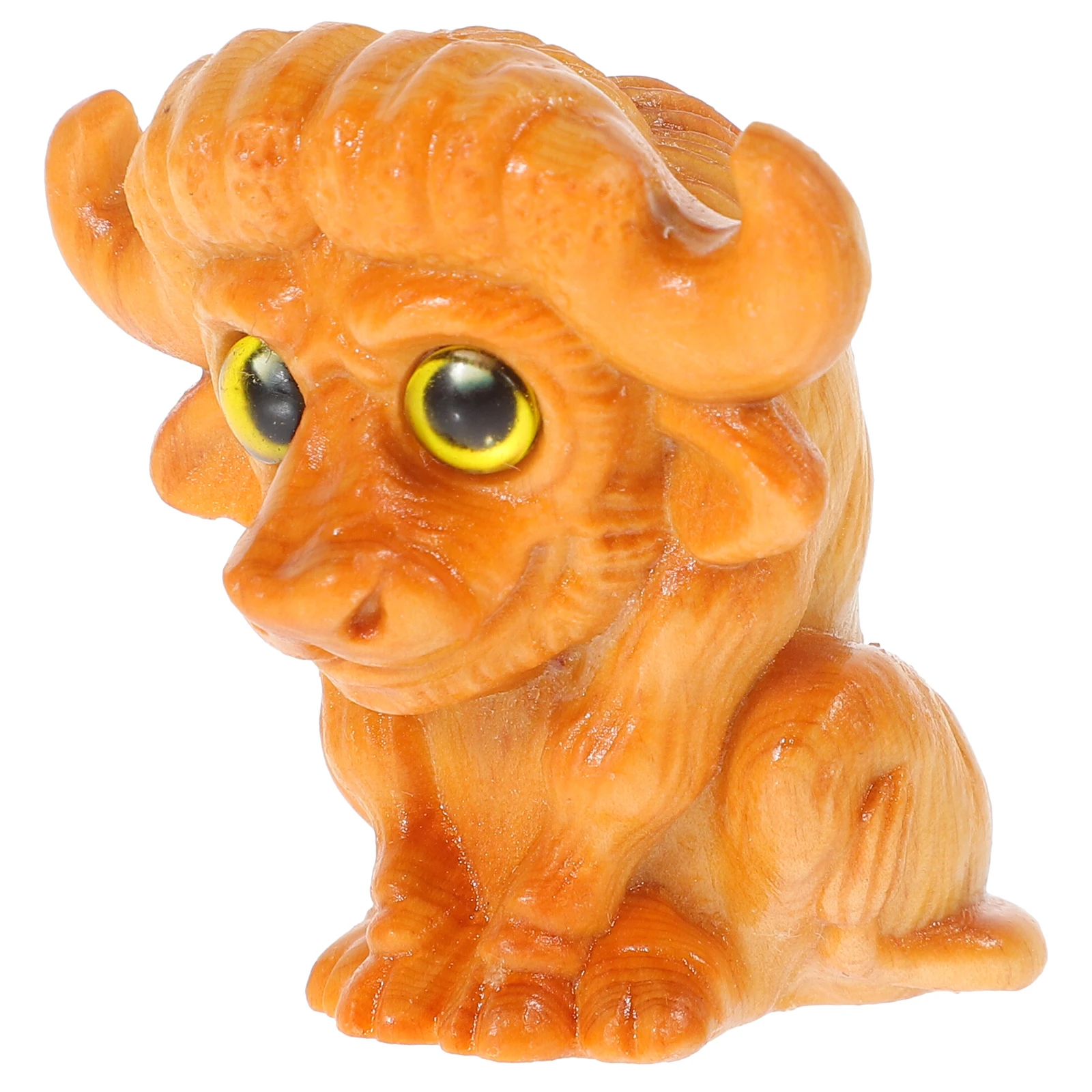 

Cow Wood Carving Ornaments Mini Statue Farm Animal Statues for Home Decor Miniature Animals Figures