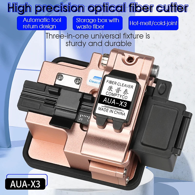 COMPTYCO AUA-X3 Fiber Cleaver FTTH Fiber Optic Cable Fusion Splicing Cutting Knife Fiber Cutter Tool Automatic Knife Return