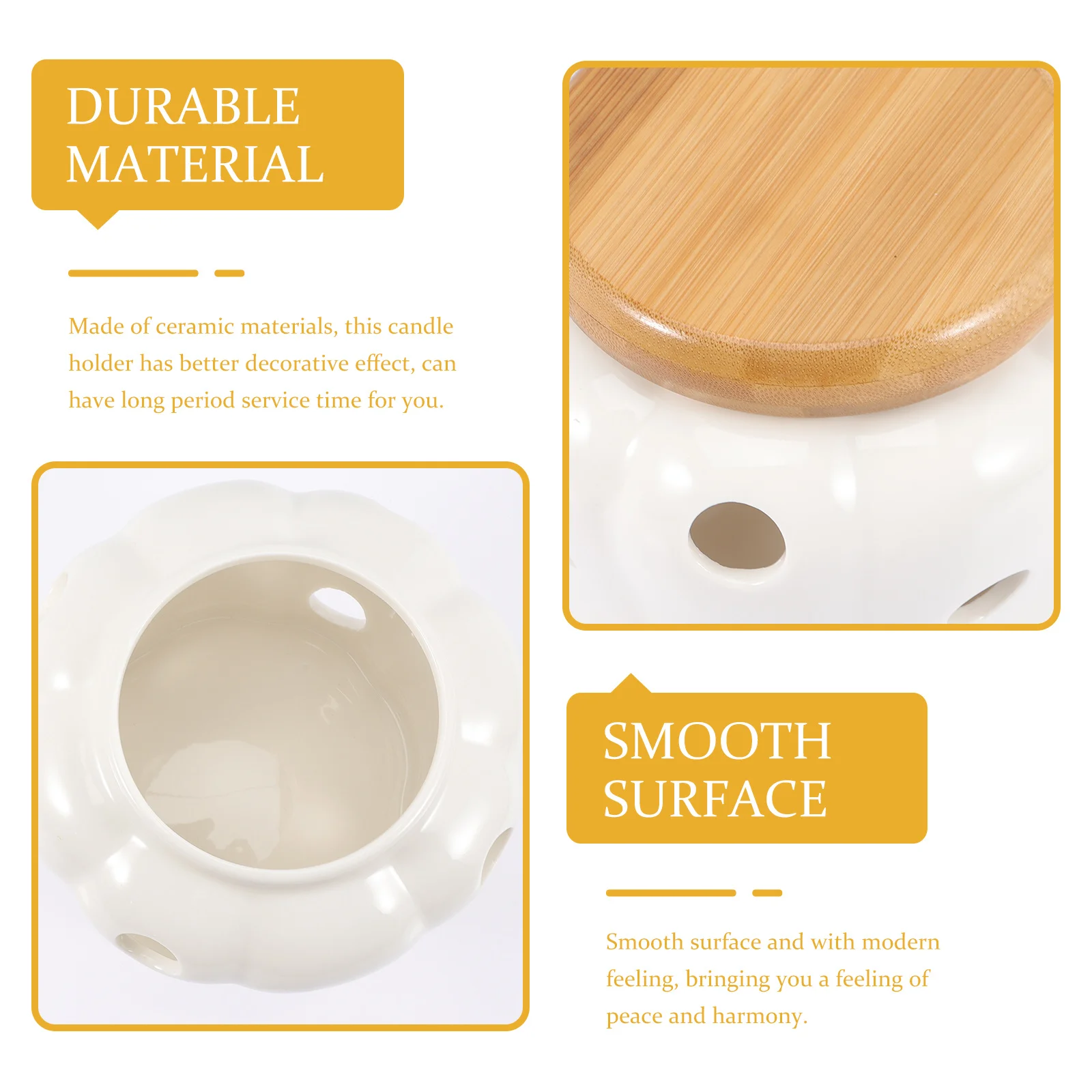 

Ceramic Holder Hollow Windproof Design Smooth Modern Decorative Cup For Living Room Decoration Centerpiece