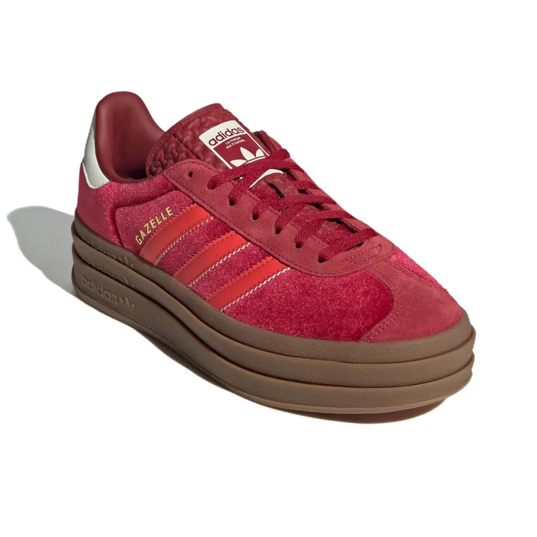 Adidas Originals GAZELLE BOLD pantalones cortos de mujer bajos con absorción de impactos y resistentes al desgaste Rosa Rojo