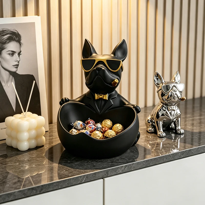 Must-have Coole Sonnenbrillen-Schale aus Kunstharz mit französischer Bulldogge – Schlüssel- und Süßigkeitenhalter für den Eingangsbereich, Schreibtisch und als Heimdekor-Accessoire