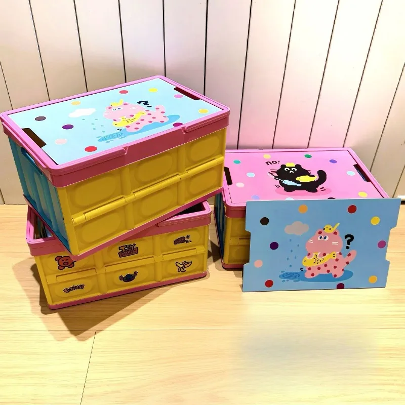 Car Toys Miscellaneous Items Cartoon Cat Foldable Storage Box Household Bedroom Clothing Plastic Portable Camping Storage Box