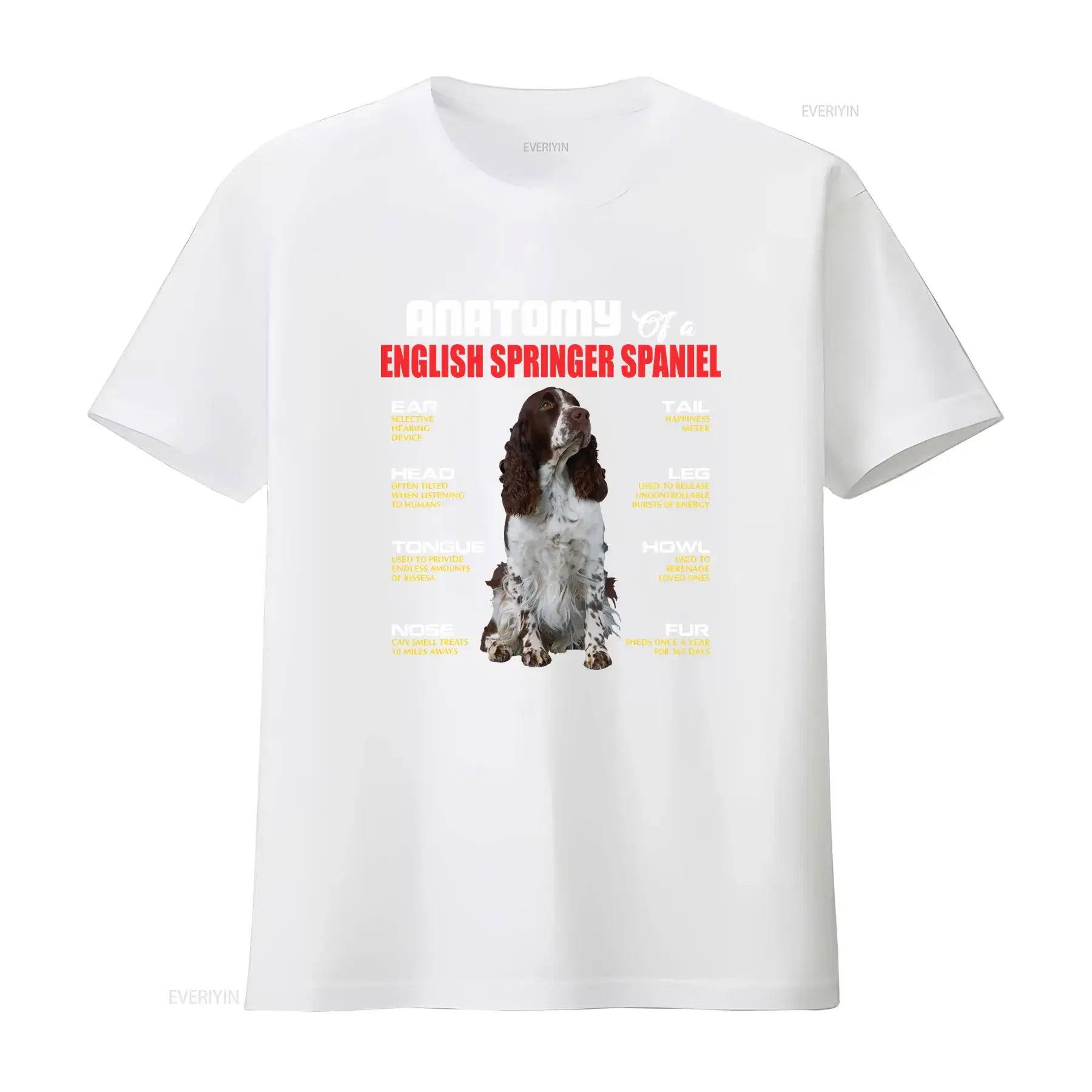 تشريح الإنجليزية سبرينغر الذليل الكلاب عاشق تي شيرت SweaT 101353 خمر غسلها امتدت عادية تنوعا أنيقة #4