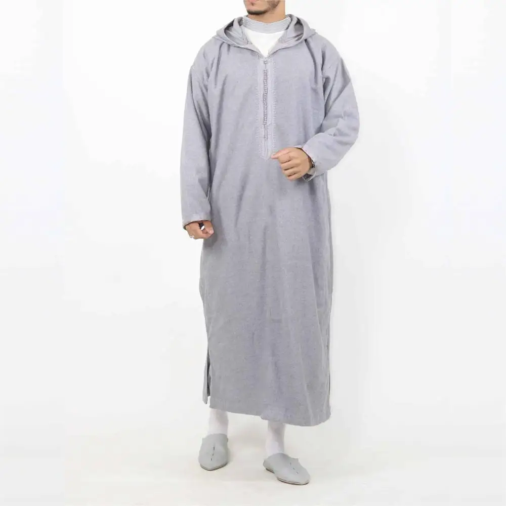 

Long Men's Hooded irt Robe Casual Ethnic Sle Tall Size Men's Clothing with Hat Traditional Design Unbranded Faion