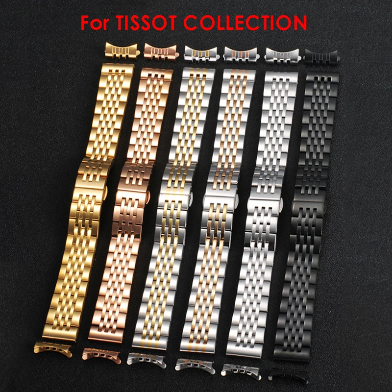 16/18/19/20/21/22/24mm Solid Stainless Steel Watch Band for TISSOT Butterfly Buckle 304L Metal Wrist Strap for Omega for Seiko