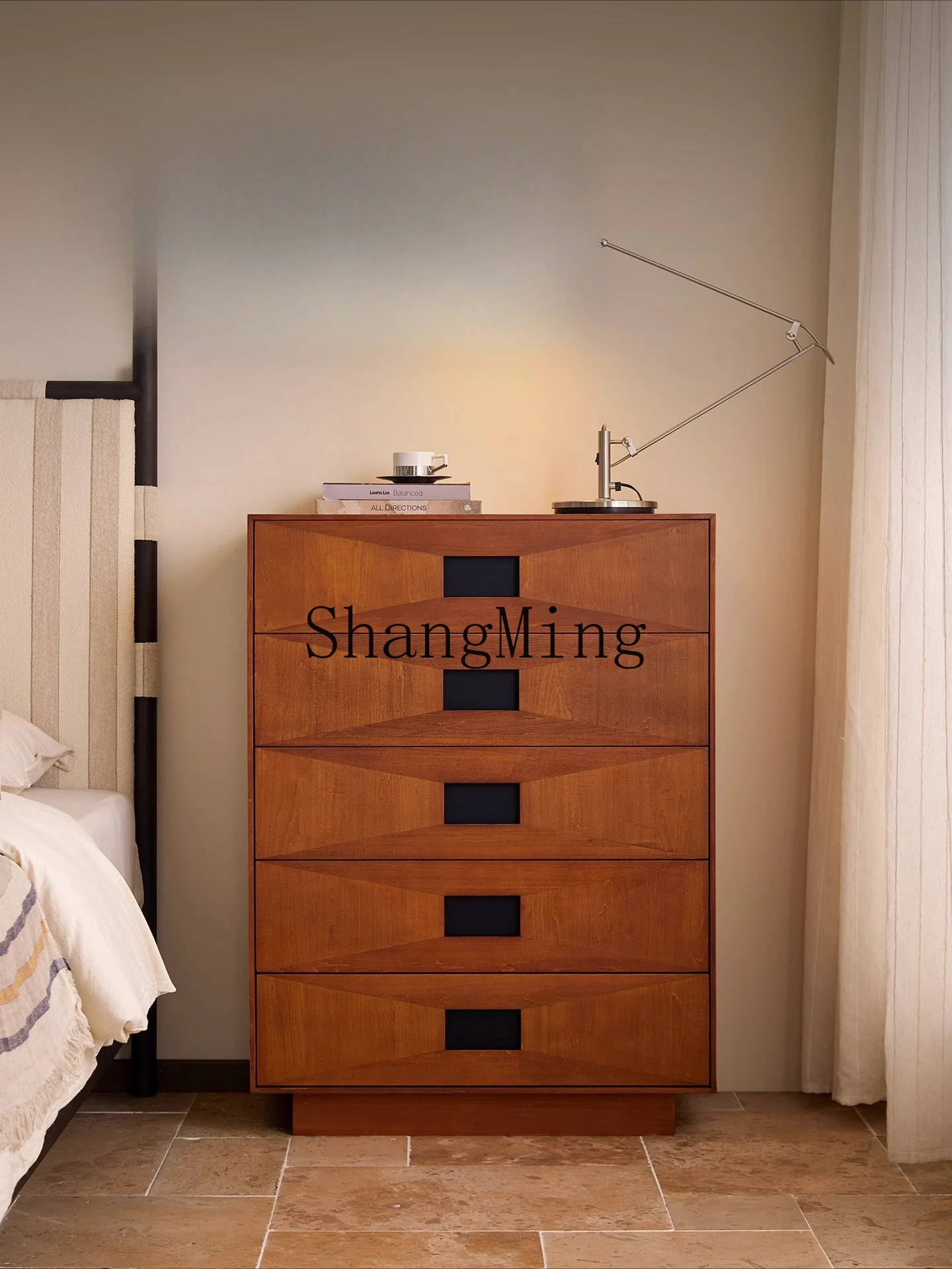 

CL vintage style solid wood chest of drawers home living room TV storage standing bedroom bedside cabinet