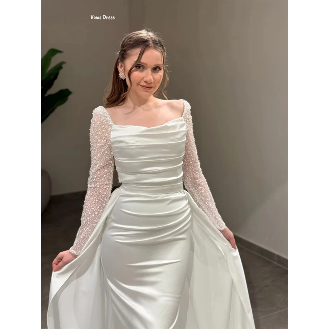 

Vows Custom Made Evening Dresses Woman Elegant Party Dresses for Women Luxury Evening Dress 2025 Square Leader Lace Robe Soiree