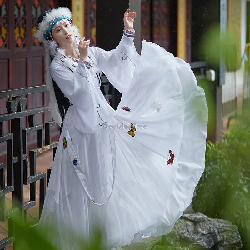 2024 famous chinese tv character classical beauty dancing hanfu fairy butterfly hui ethnic hanfu dress popular cosplay costume