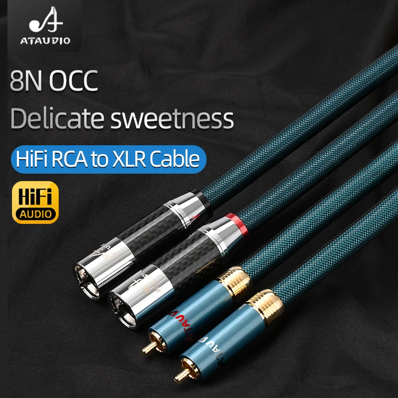 HiFi RCA to XLR Audio Cable Hi-end 8N OCC Silver-plated 2RCA Male Stereo to 2XLR Male&Female Adapter for DAC Amplifier
