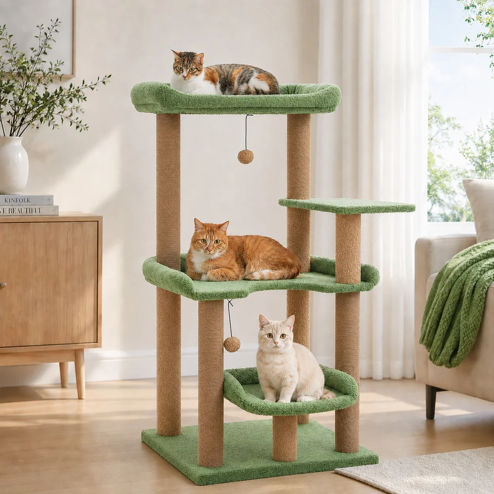 Spacious Multi-Level Cat Tree with Scratching Posts