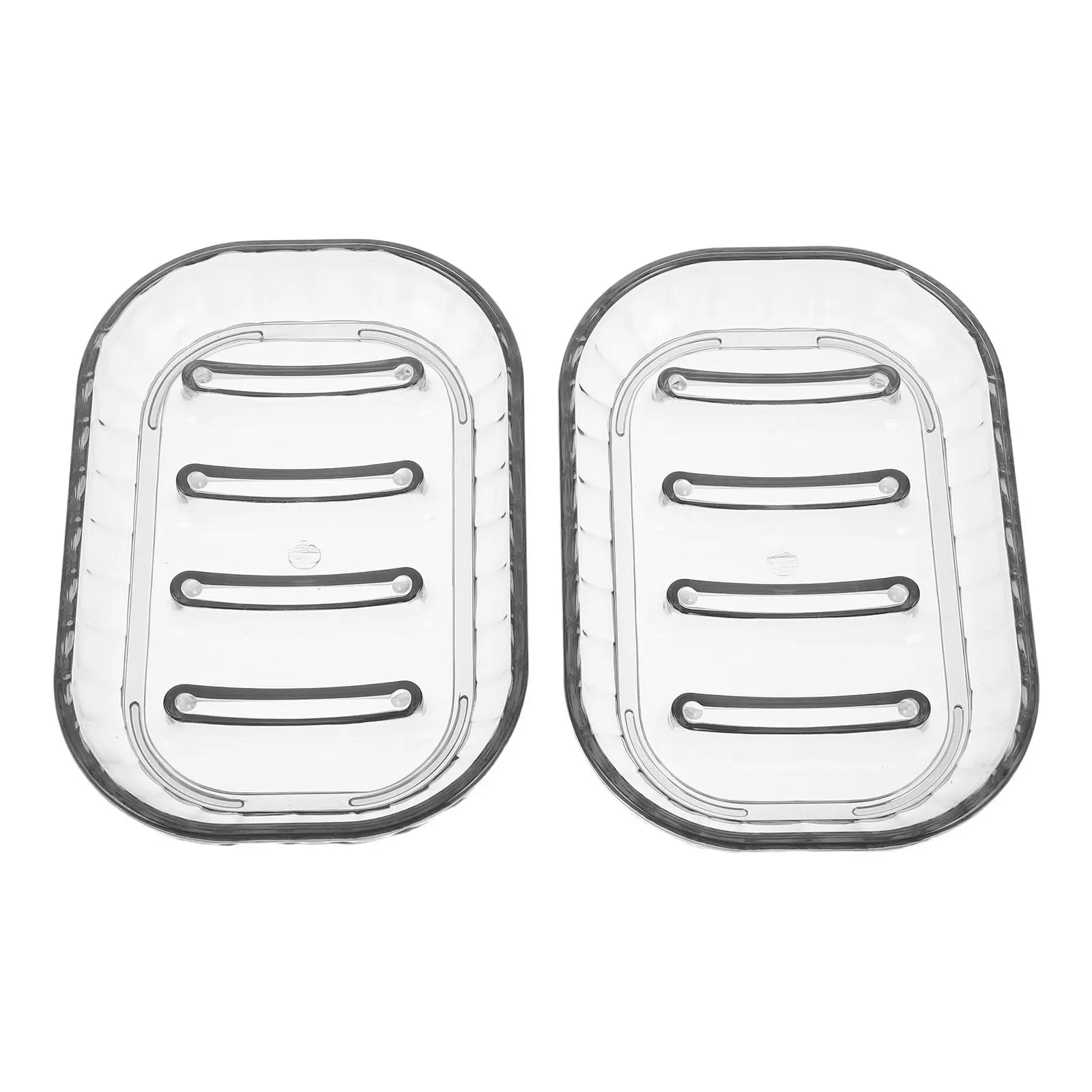 

2Pcs Transparent Drain Soap Dish Bar Holder Tray Non Slip Quick Dry Soap Saver for Bathroom Kitchen Sink Shower