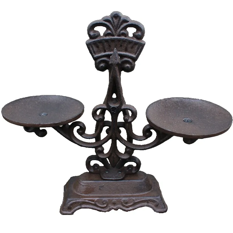 American country personality creative retro heavy cast iron balance home decoration gift ornament candle holder