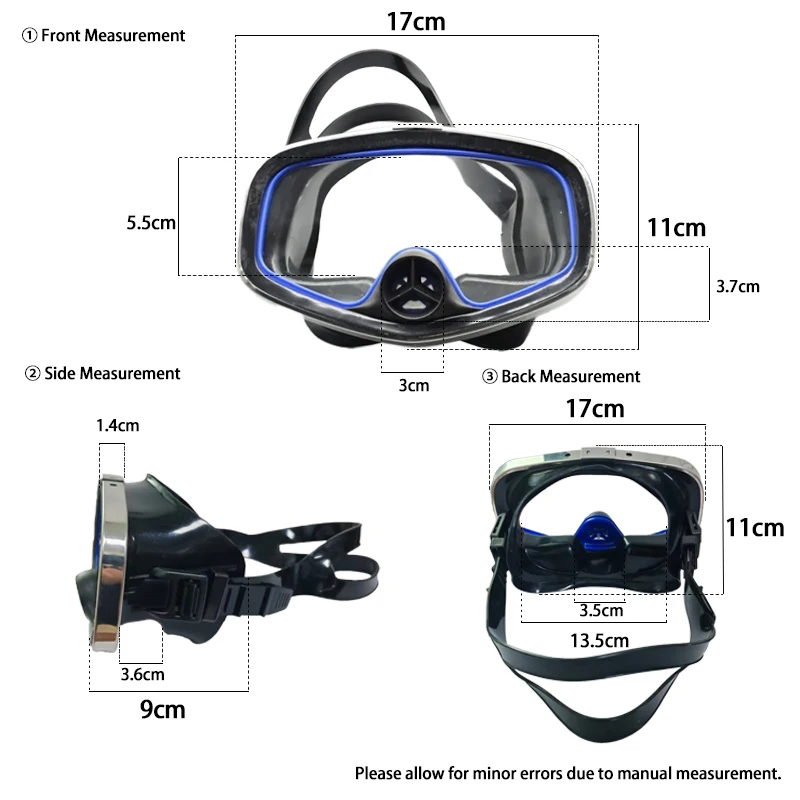 Adult Professional Diving Mask, Swimming Goggles, Anti Fog Diving Goggles, Semi Snorkeling Mask, Snorkeling Goggles Equipment