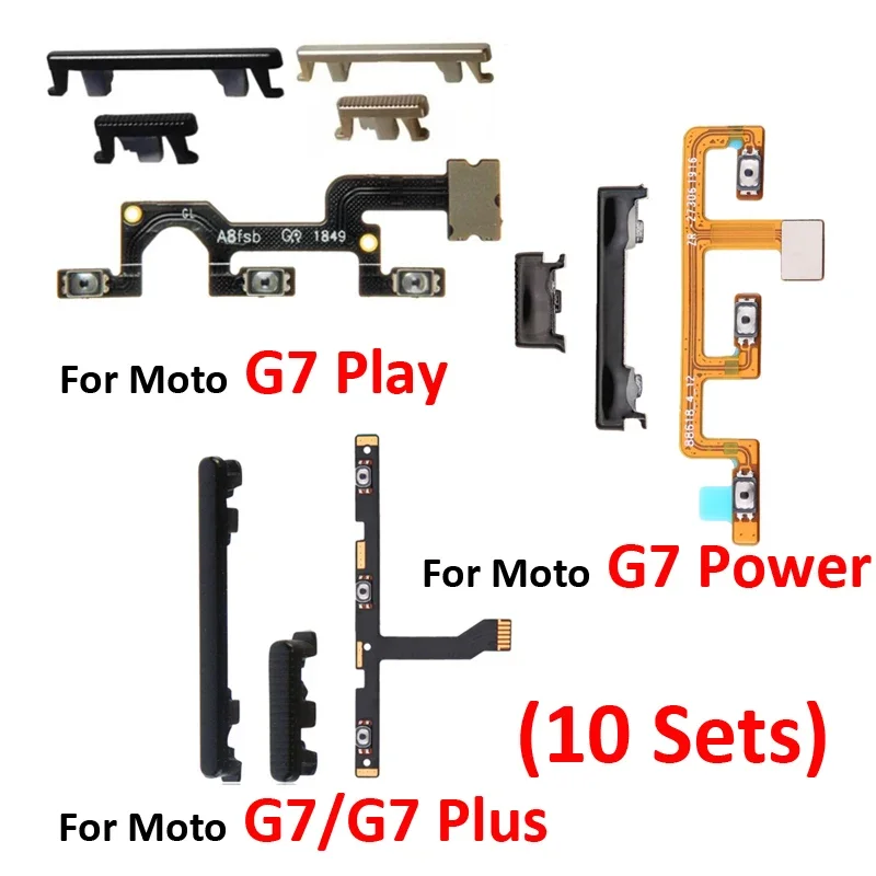 

10 Sets For Motolora Moto G7 Play Phone New External Power Volume Button Key Internal Flex Cable For Moto G7 Plus Power