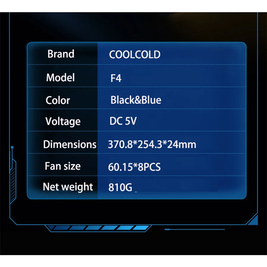 Imagem -06 - Radiador Portátil com Ventiladores Tela Led Portas Usb Rotação de Alta Velocidade Motor Silencioso para Laptop Vários Tamanhos