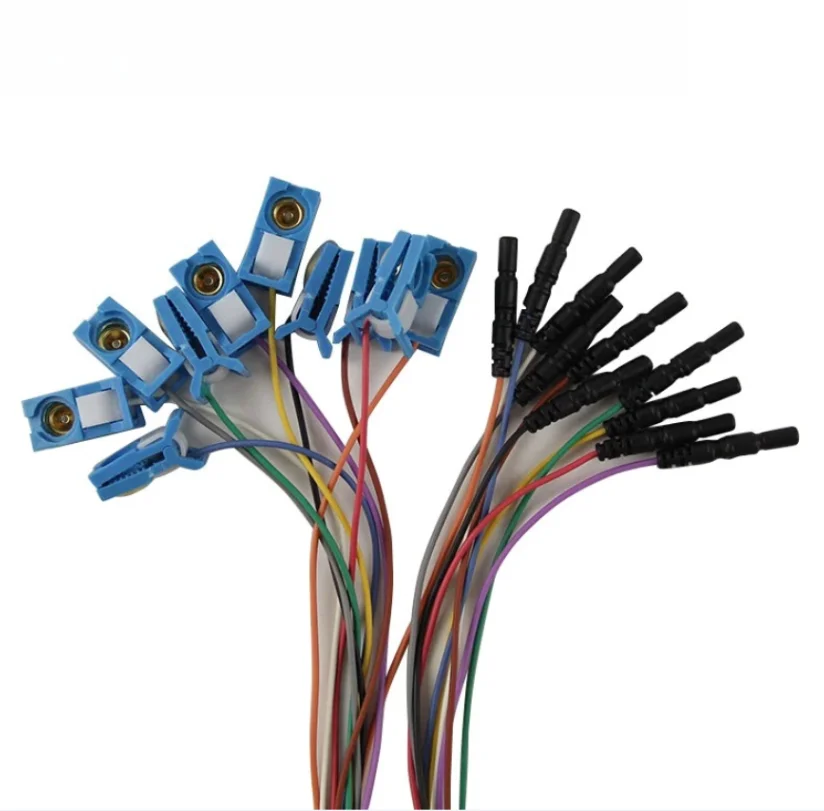 1 integrated jack type with ear clip electrode cable EEG connection cable, jack type ear clip brain electrode cable
