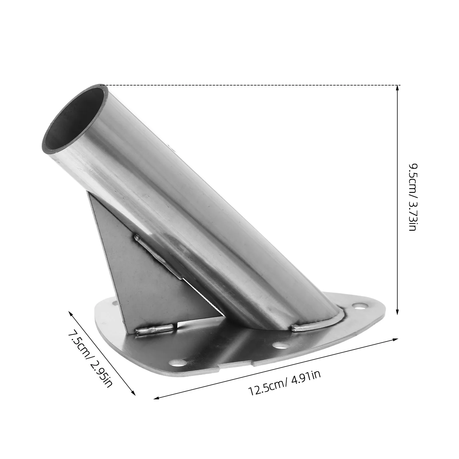 Dual-Mount Flagpole Holder Stainless Steel Shield Shape Thickened Base Wall Lamp Post Mount Outdoor Weatherproof Heavy Duty Flag