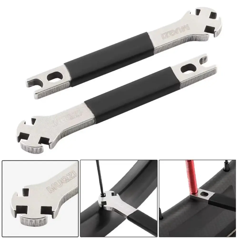 

2Pcs 3.3 3.4 3.5mm Bicycle Spoke Wrench Bike Repair Remover Spoke Nipples Rim Straightening Wrench Professional Spoke Spanner