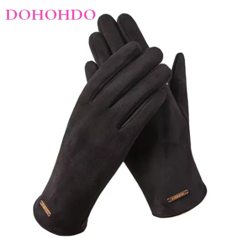 

New Winter Touch Screen Velvet Gloves Women Self-heating Thick Warm Cycling Driving Cotton Gloves Black Gloves Перчатки Мужские