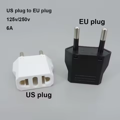 2 핀 범용 미국 EU 플러그 미국 유로 유럽 여행 벽 AC 전원 충전기 콘센트 어댑터 변환기 라운드 소켓 입력 c1