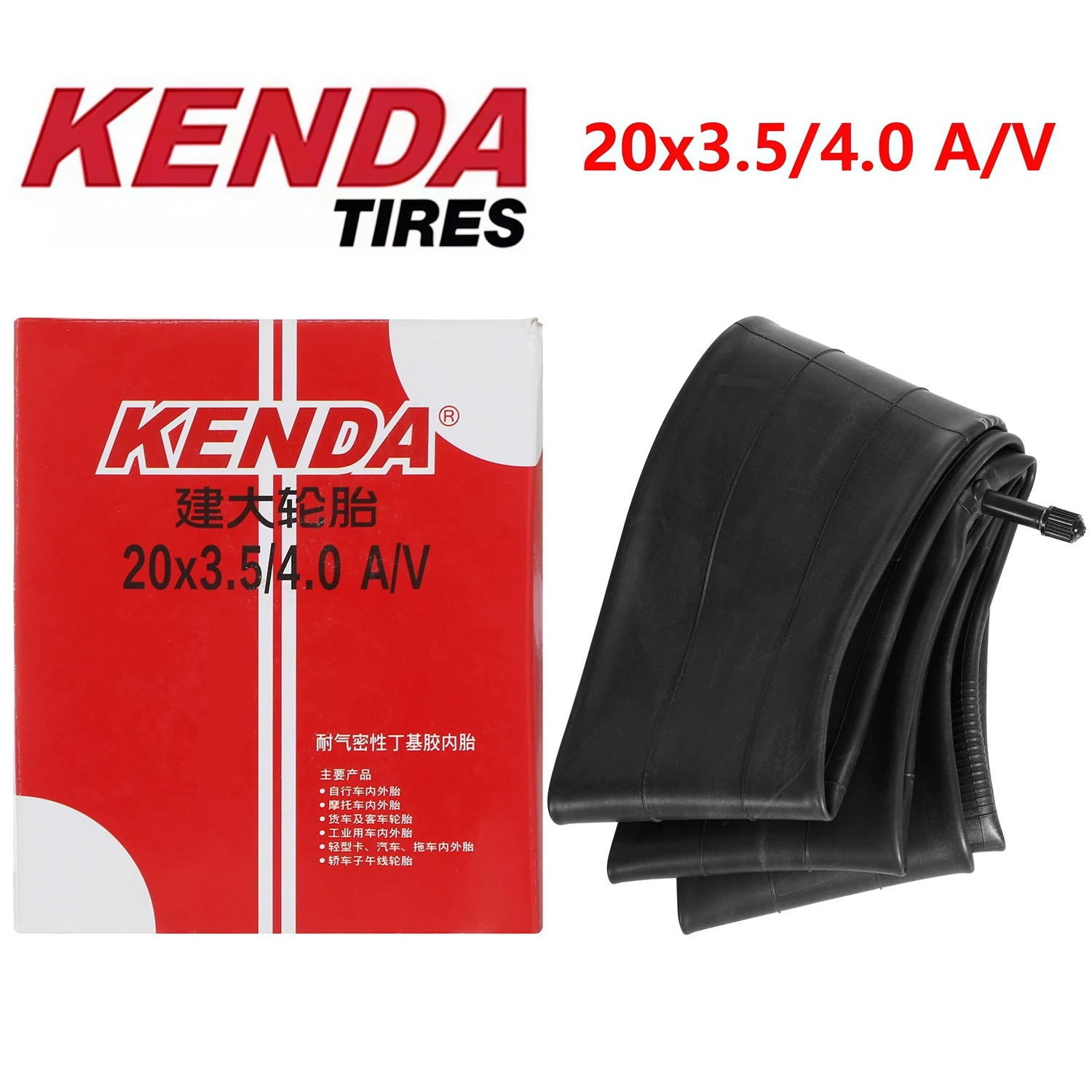 AliExpress NONE KENDA 20x3.5/4.0 A/V Bicycle Inner Tube, 20" Schrader Valve Fat Bike Tire Tube, Butyl Rubber for Snow/Beach/Electric Bikes