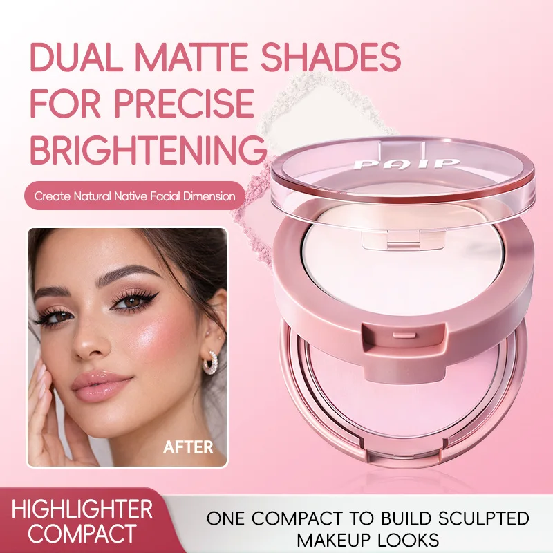 Dual-layer highlighting powder: natural, non-chalky, and long-lasting—an all-in-one palette for brightening and sculpting