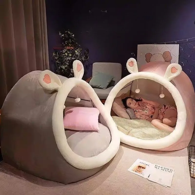 Human Dog House –Huge Cat House Tent for Adults,Cozy Sofa Nest for Living Room&Bedroom,Cartoon Sleeping Area,Lazy Relaxation Pod