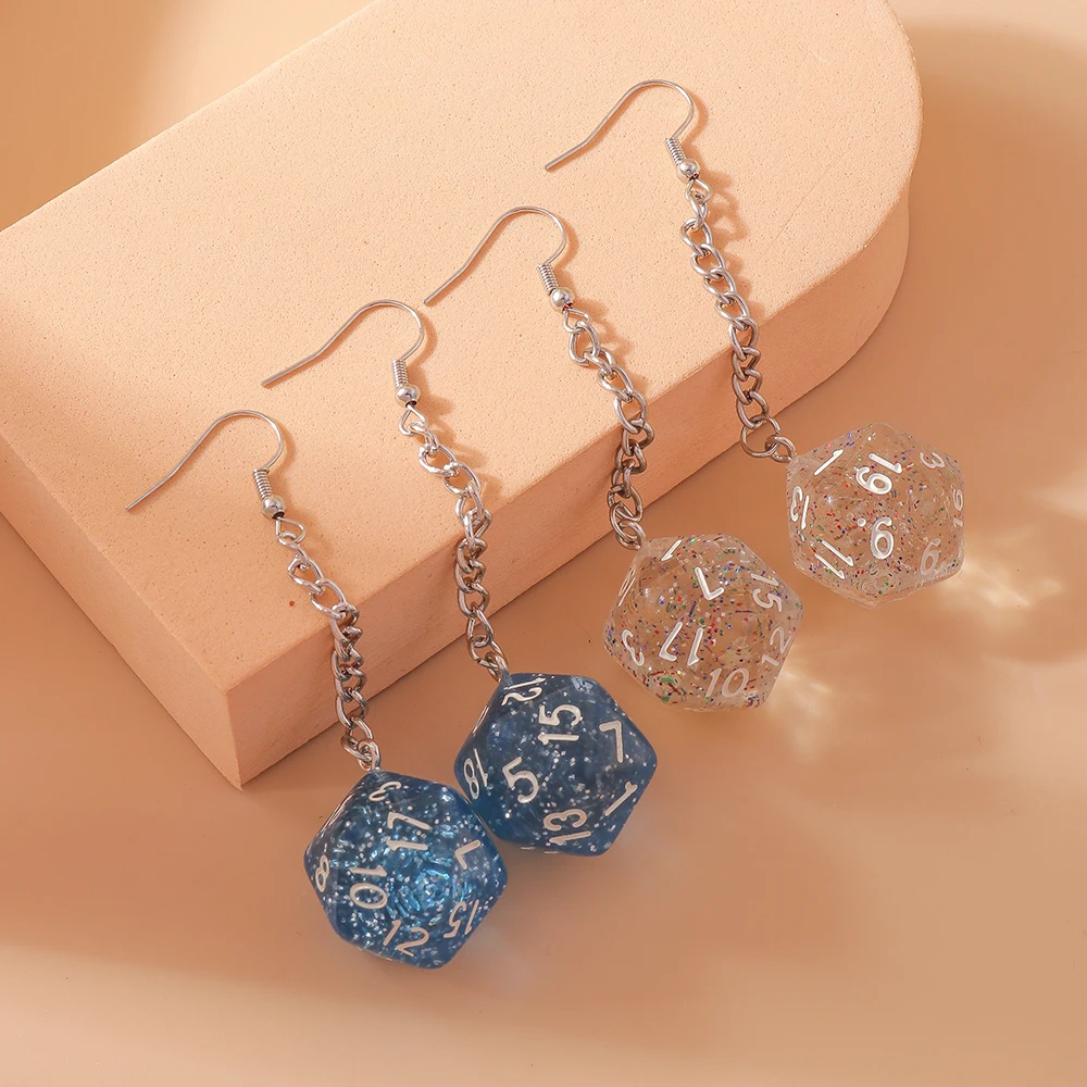 Mode Bunte Zahl Würfel Ohrringe für Frauen Mädchen Geometrie Tropfen Ohrringe Party Urlaub Schmuck Geschenke
