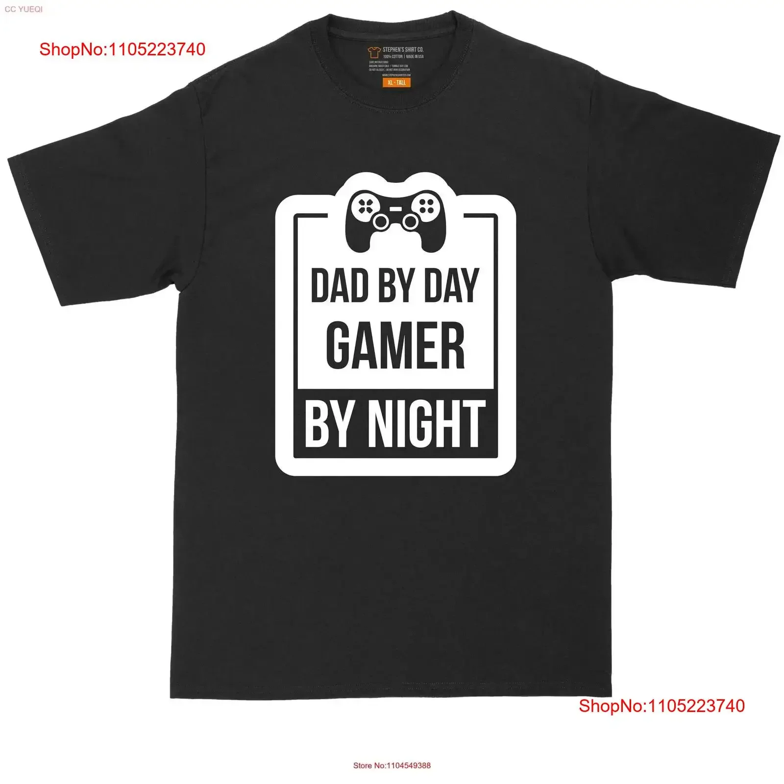 Dad by Day Gamer Night Big and Tall Men Funny T Shirt Video Game Lover Guy Fathers vintage Washed Breathable Casual Soft