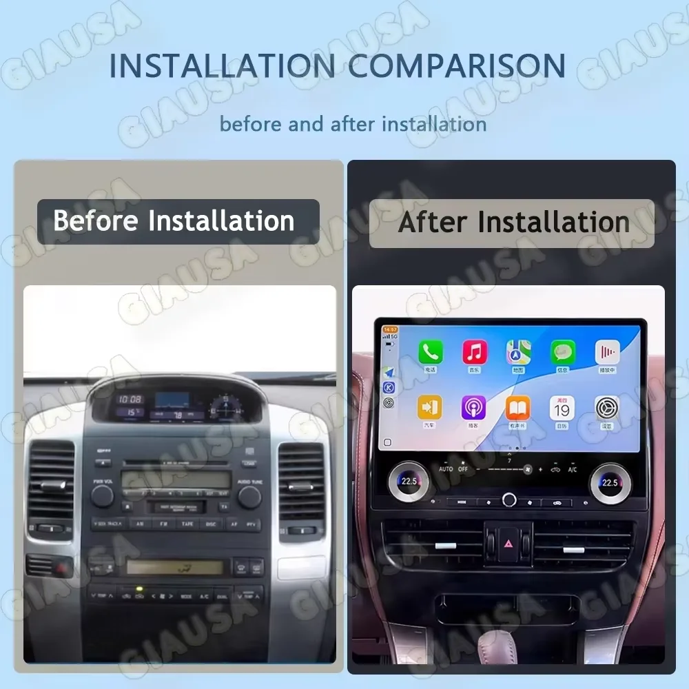 Android 13 Touch Screen Car Stereo For Toyota Prado 120 Lexus GX470 2002 2003 2004 2005~2009 GPS Navigation Multimedia Head Unit