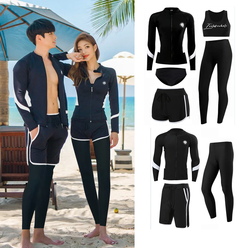 

Wisuwore 2023 Korea Large Size Diving Suit Floating Conservative Couple Beach Swimming Long-sleeved Sunscreen Sports Swimsuit