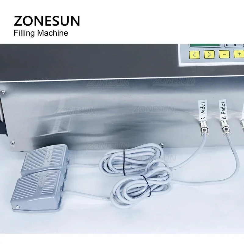 ZONESUN ZS-DP432W ダブルノズルビッグフロー飲料食用油ミルク計量充填機ダイヤフラムポンプボトル充填