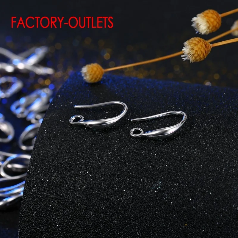 Wholesale 10pcs/lot Genuine 925 Sterling Silver Earrings Findings Fashion Design DIY Making Accessories Earring Hooks