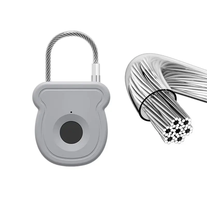 B24B USB Rechargeable Keyless Fingerprint Biometric Padlock With 20 User Capacity Plastic Body Electronic Lock Material