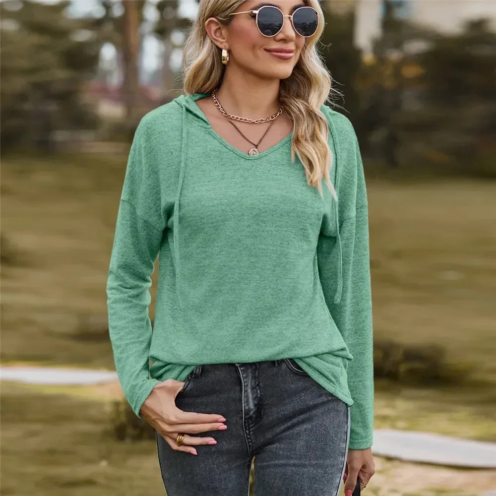 Dameskleding Groene Hoodie Sweatshirts Koreaanse Populaire Kleding Met Lange Mouwen Dames Dames Sweatshirt Met Capuchon