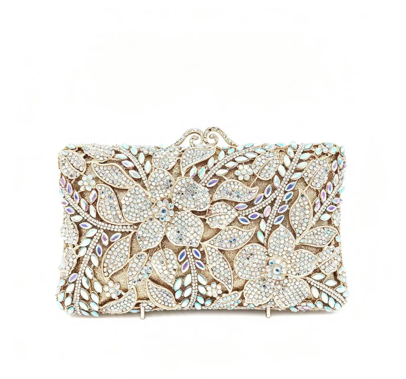 Premium Evening Bag Rectangle Flower Diamond Dinner Bag Ladies Clutch Bag