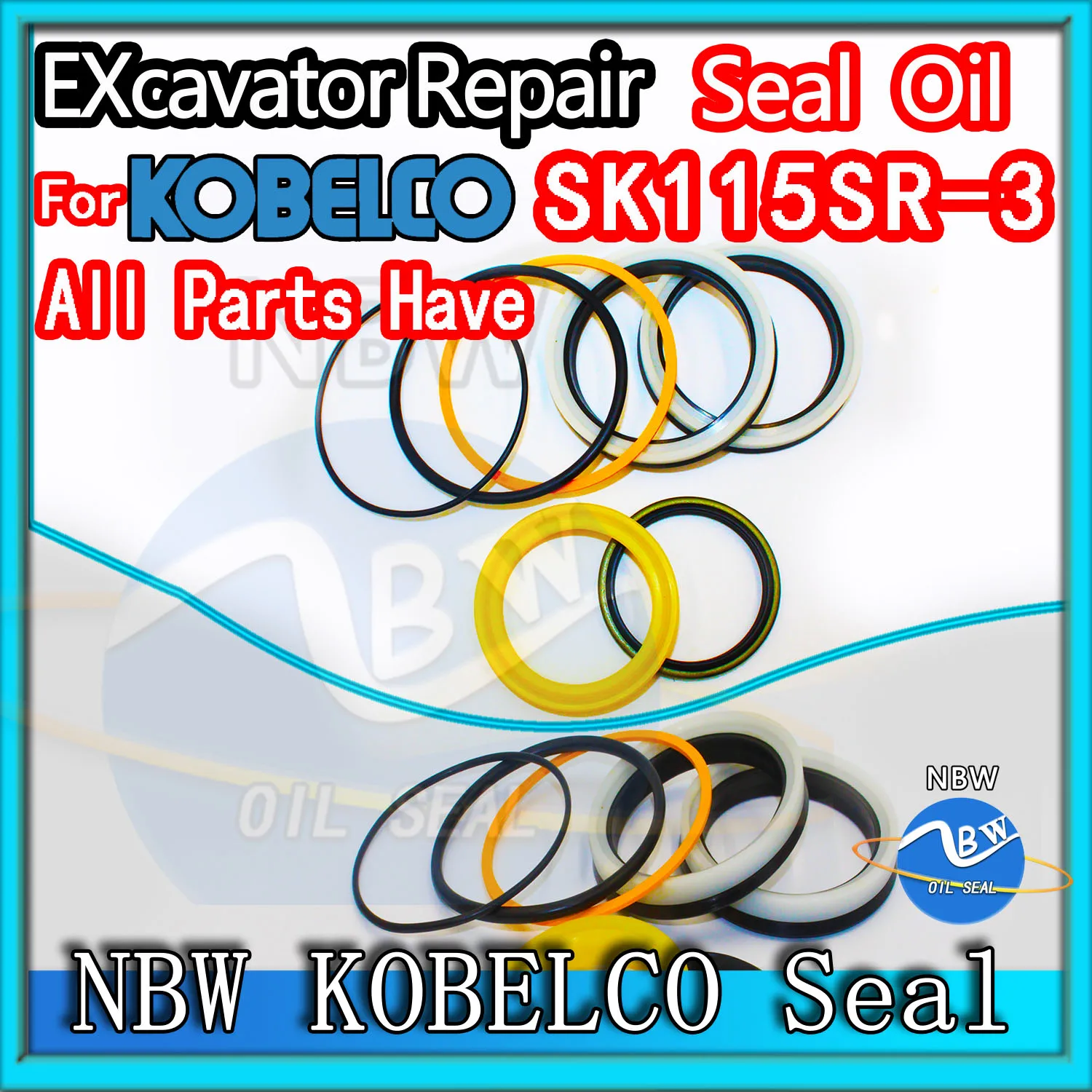 For KOBELCO SK115SR-3 Excavator Oil Seal Kit High Quality Repair SK115SR 3 Parts MOTOR Piston Rod Shaft Replacement Dust Bushing