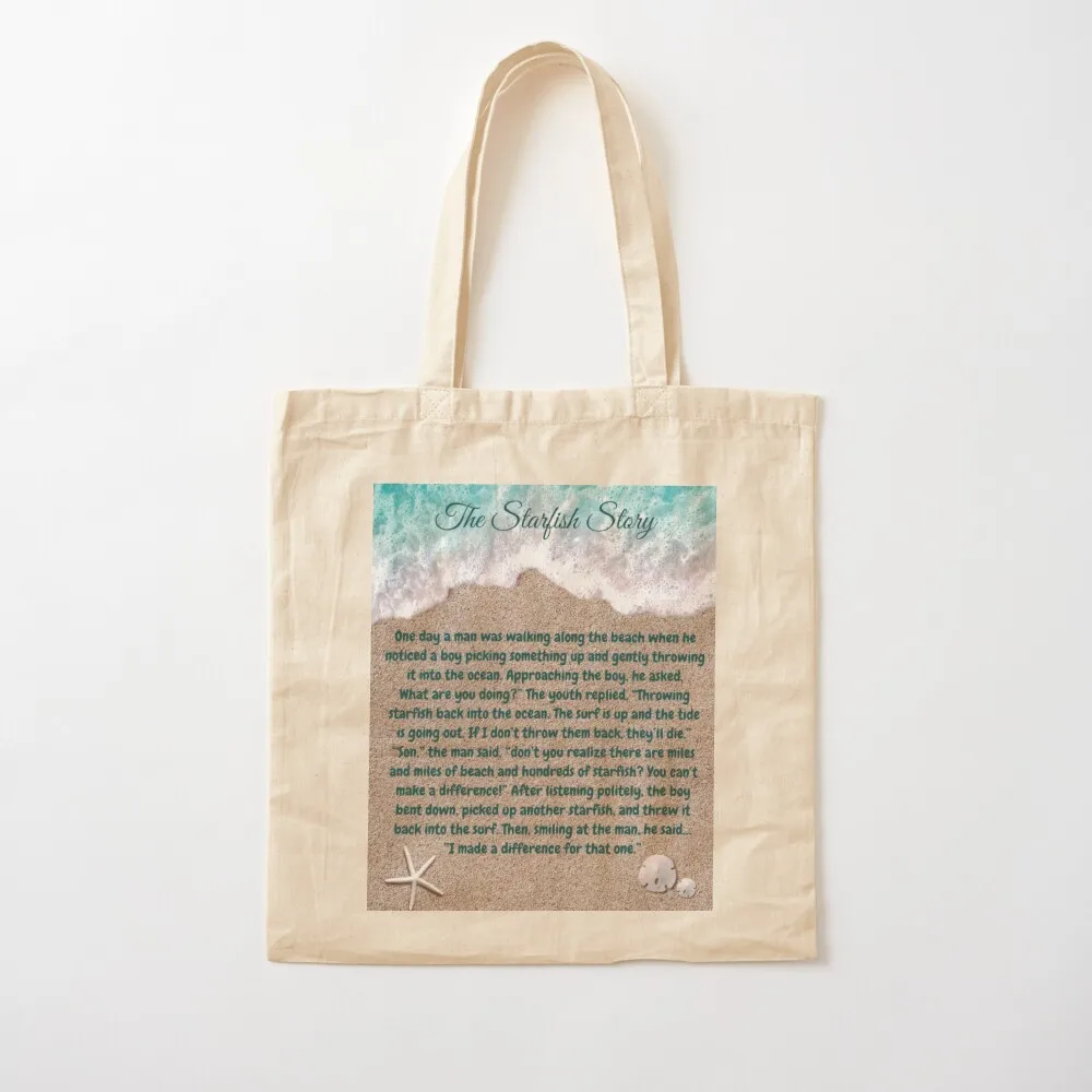 The Starfish Story, You Can Make A Difference Tote Bag hand bags hand bag Women's shopper bag Beach