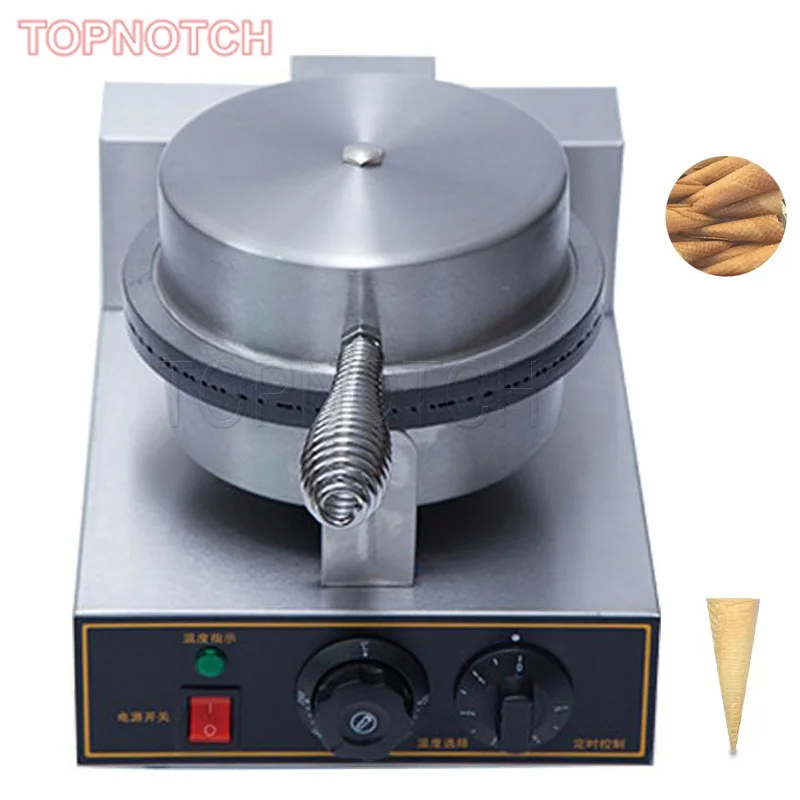 Commercial Stainless Steel Single Head Ice Cream Cone Maker Electric Non Stick Cone Baker Oven Crispy Egg Roll Baking 220v