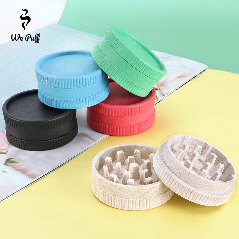 

WE PUFF 55MM Herb Mills Tobacco Smoke Grinder 2-Layers Manual Crusher Degradable Plastic Kitchen Tools Smoking Accessories Gift