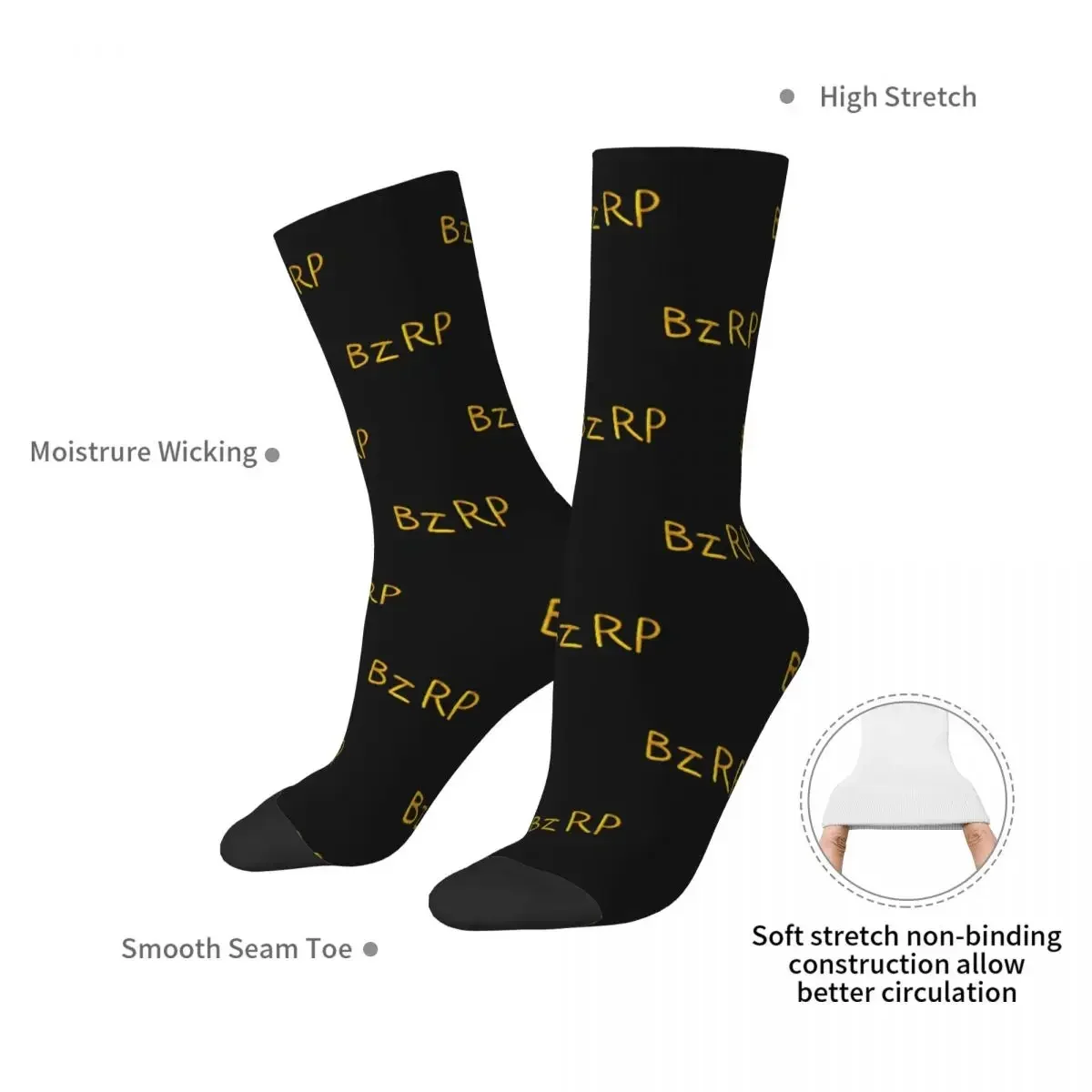 Bizarrap Cap (BZRP) Socks Harajuku High Quality Stockings All Season Long Socks Accessories for Man's Woman's Gifts