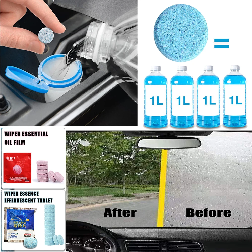 Car Windshield Cleaning Pills Glass Solid Cleaner Effervescent Tablets Car Windscreen Wiper Washer Pills Wash Pads Accessories