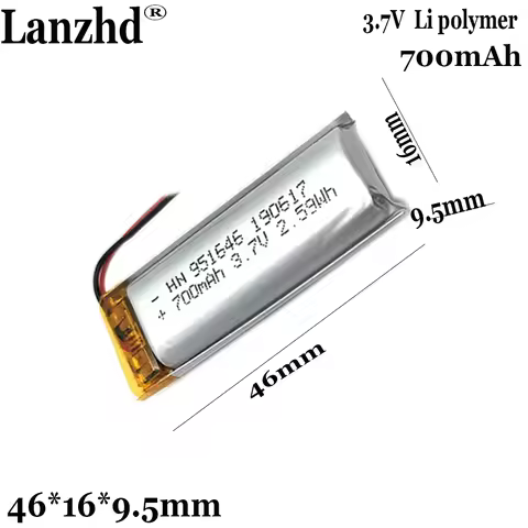 1-20pcs 3.7V Lithium battery Ion Li-polymer For Voice recorder battery Pet GPS locator Lithium battery 700mAh 951646