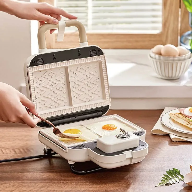 750W Electric Sandwich Machine Fast Breakfast Machine Non-stick 3 Gear Timer Double Plate Sandwich Takoyaki Donut Machine 220V