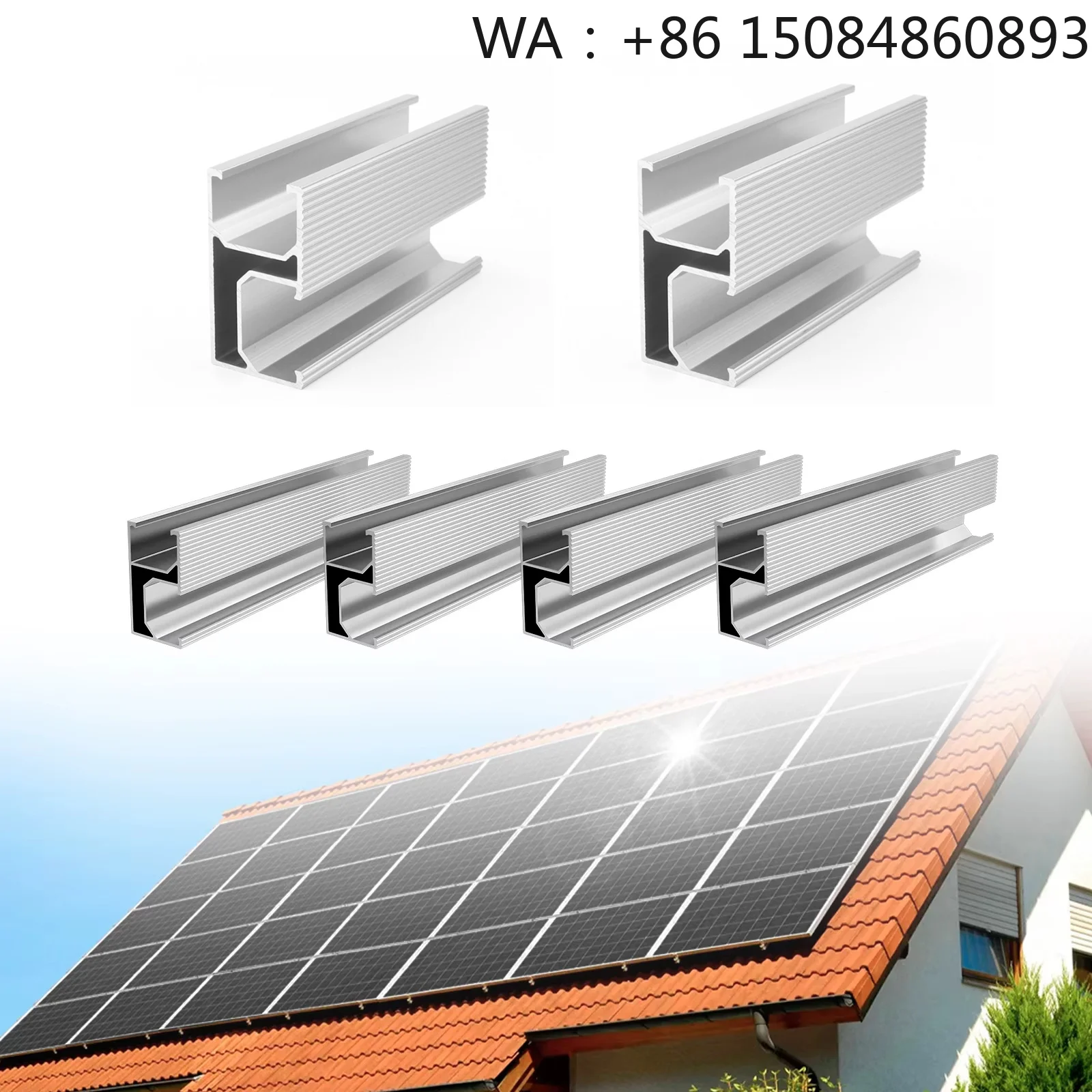 Aluminum Solar Rail Bracket, PV Roof Tile Accessories, Cost Effective Solar Energy Hardware Parts for Daily Home Solar Panel Ins